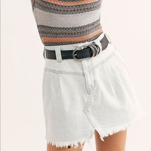 FREE PEOPLE sidecar denim mini skirt never used